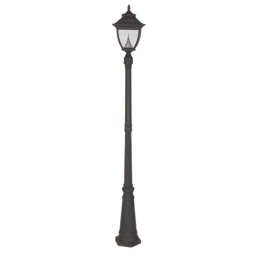 Solar Post Lighting Outdoor The Home Depot Paa Solar Black Outdoor Lamp Post