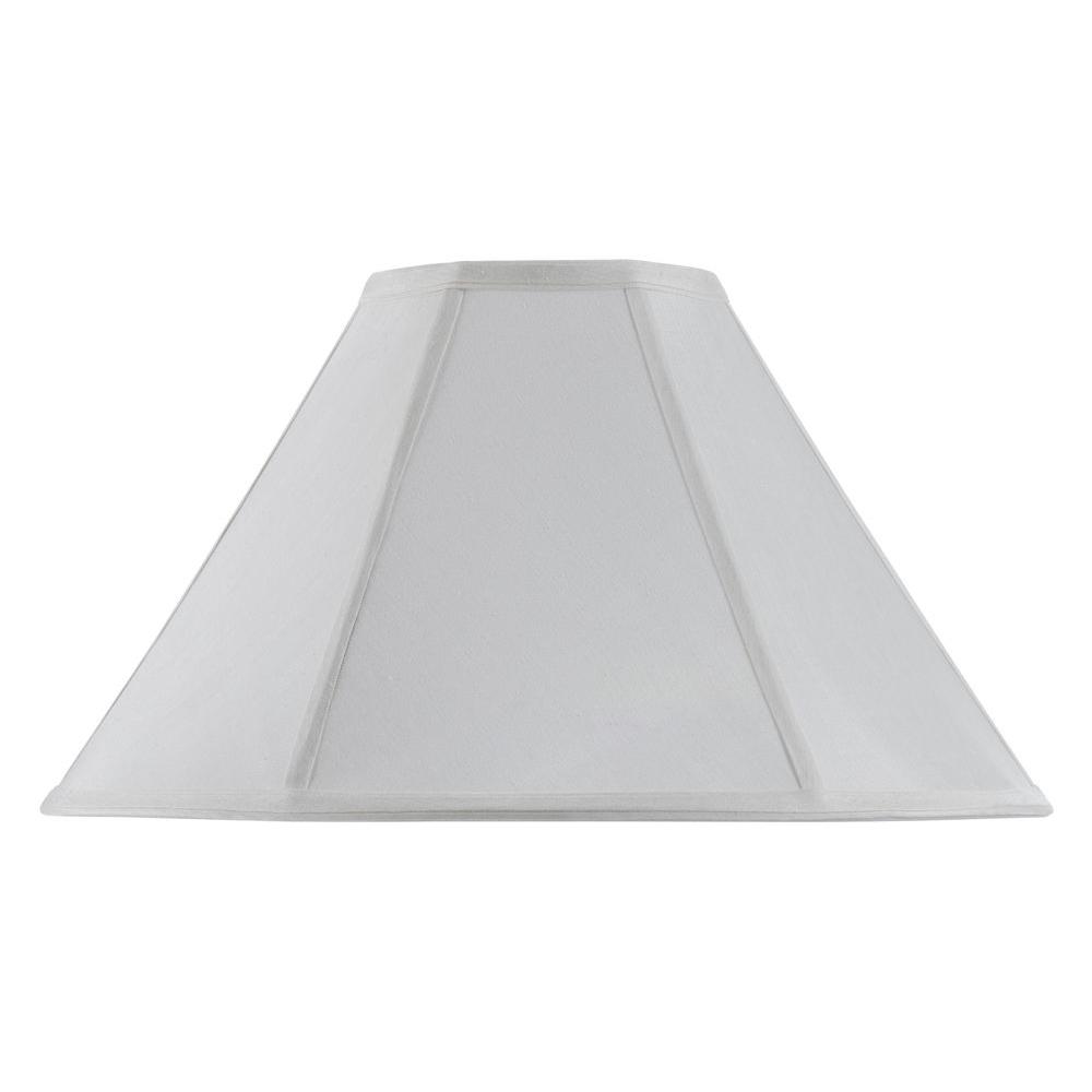 Cal Lighting 12 In White Fabric Vertical Piped Basic Coolie Shade