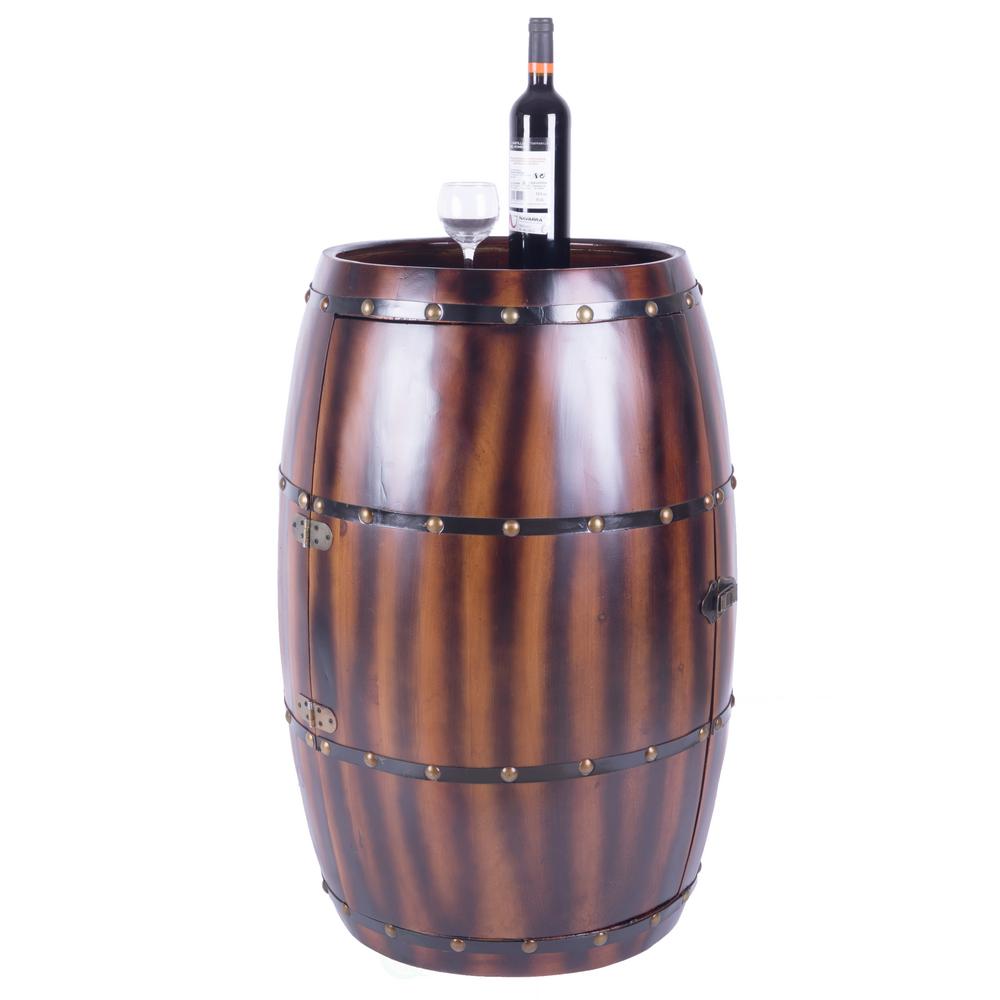 Vintiquewise 27 Bottle Decorative Wine Holder Wooden Wine Barrel