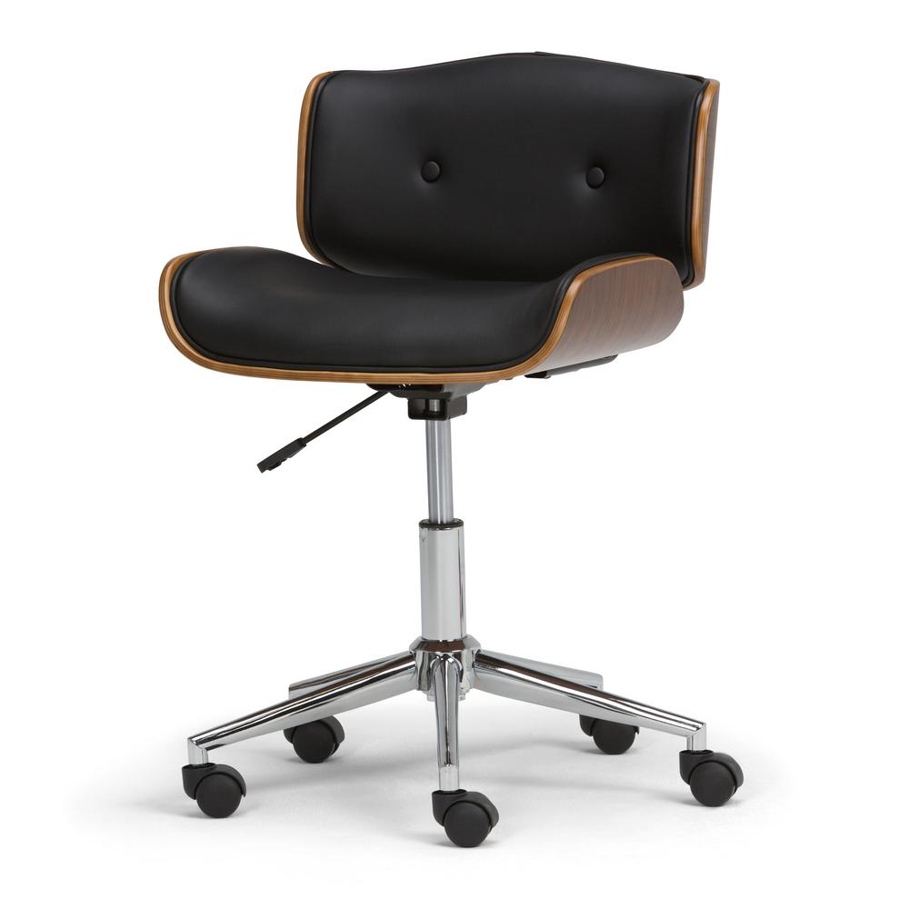 wood faux leather desk chair office chairs home office