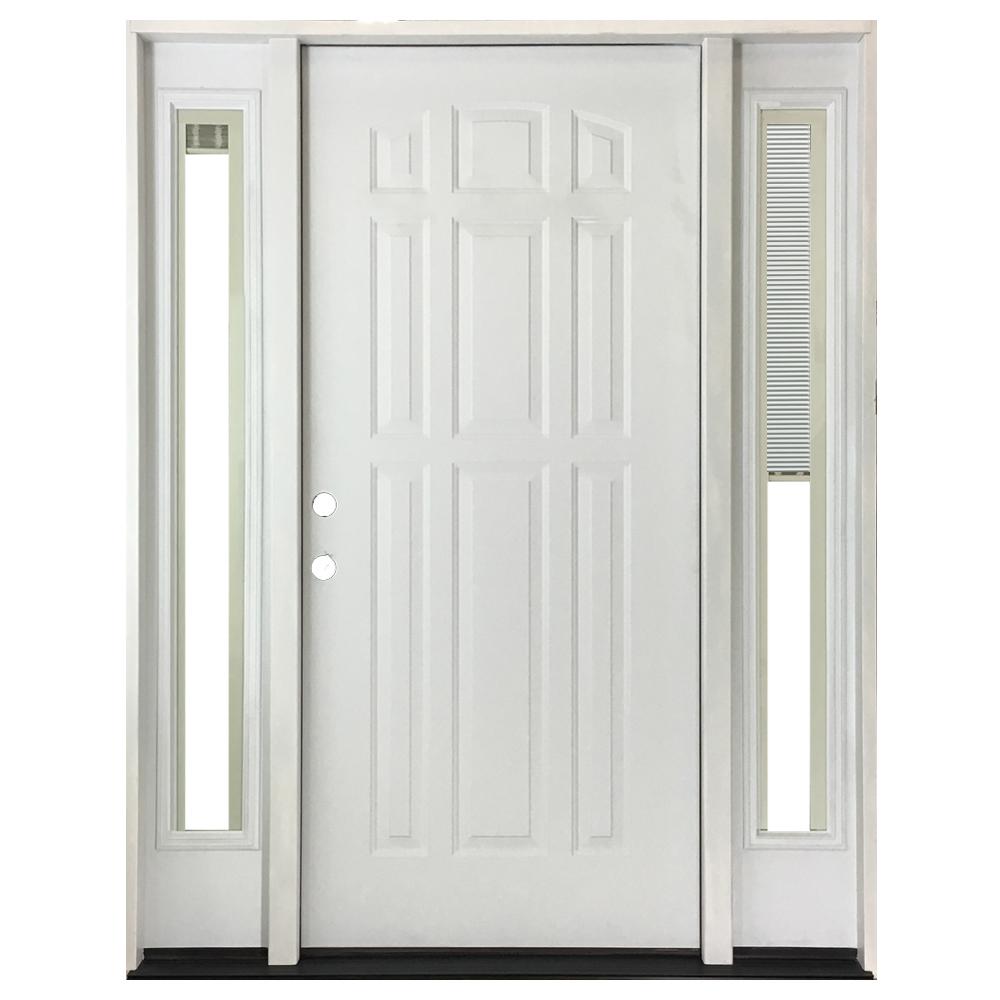 Steves & Sons 60 In. X 80 In. 9-Panel Primed White Right-Hand Steel ...