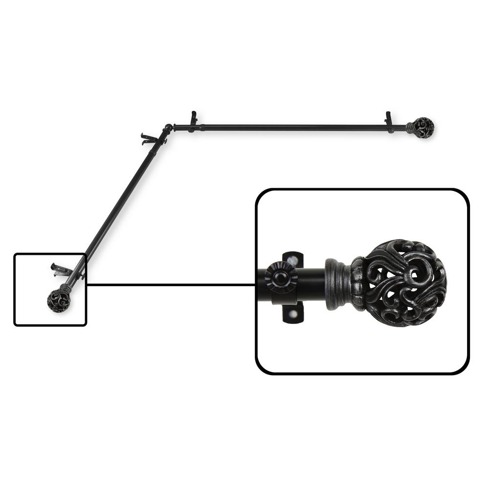Rod Desyne Adora 13 16 In Dia 120 170 L Corner Window Single Rod Desyne Adora 13 16 In Dia 120 170 L Corner Window Single Curtain Black