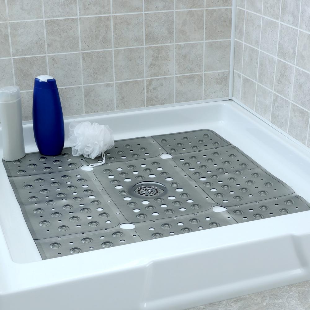 Extra Large Square Shower Mat in Gray 