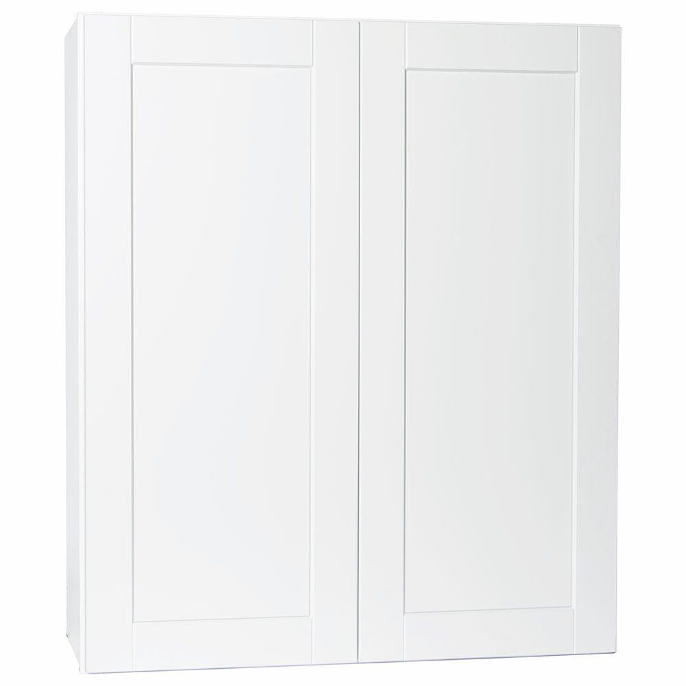 Hampton Bay Shaker Embled 30x42x12 In Wall Kitchen Cabinet Hampton Bay Shaker Embled 30x42x12 In Wall Kitchen Cabinet Satin White Kw3042 Ssw The Home Depot