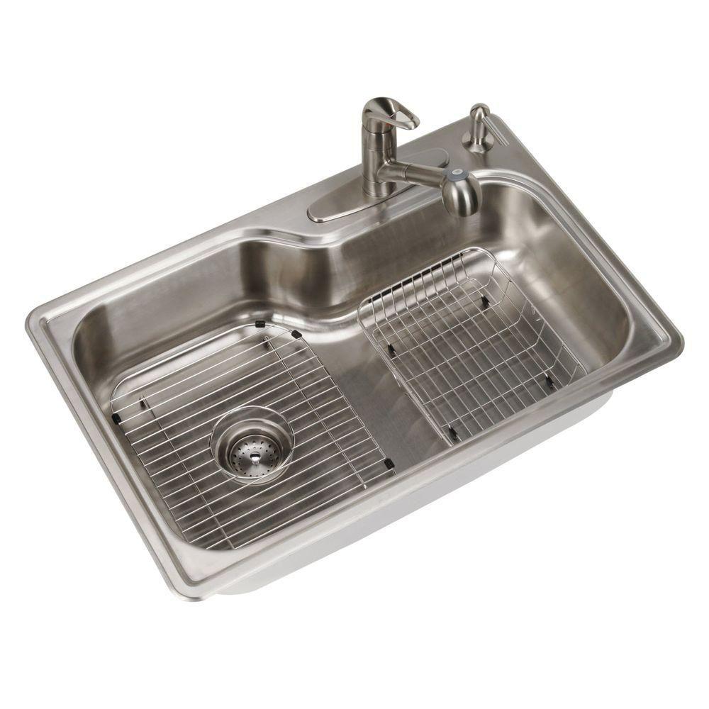 brushed stainless steel glacier bay drop in kitchen sinks vt3322b1 64_1000