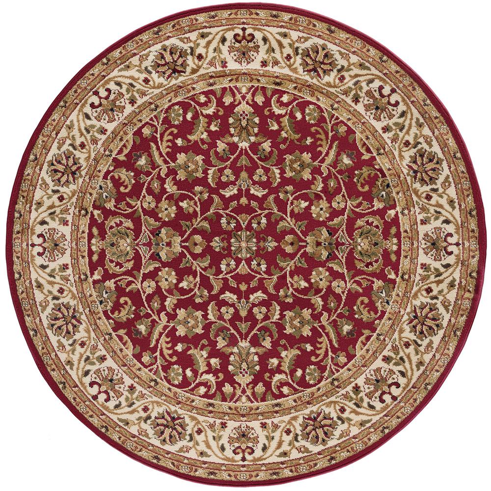 Tayse Rugs Sensation Red 7 ft. 10 in. Round Transitional Area Rug-4810 ...