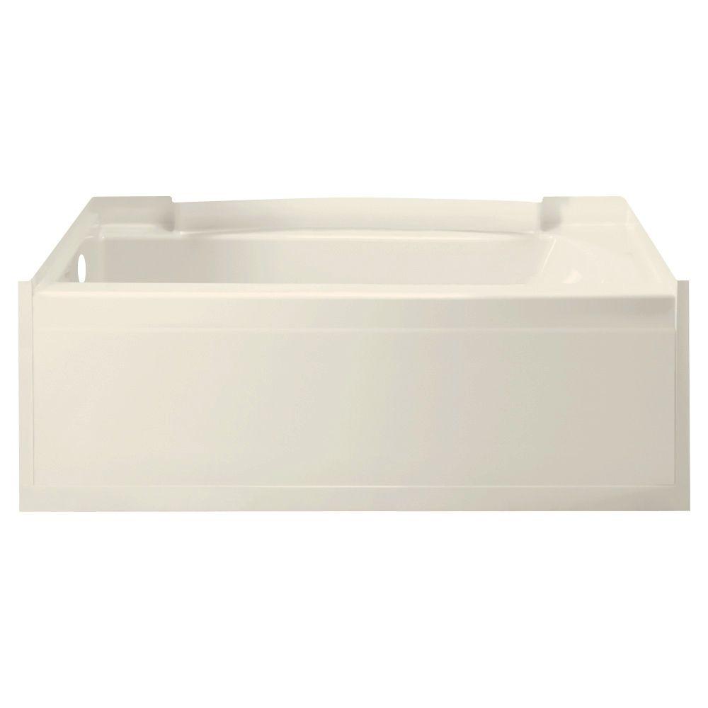 Sterling Accord 5 Ft Left Drain Rectangular Alcove Soaking Tub In Biscuit 71151110 96 The