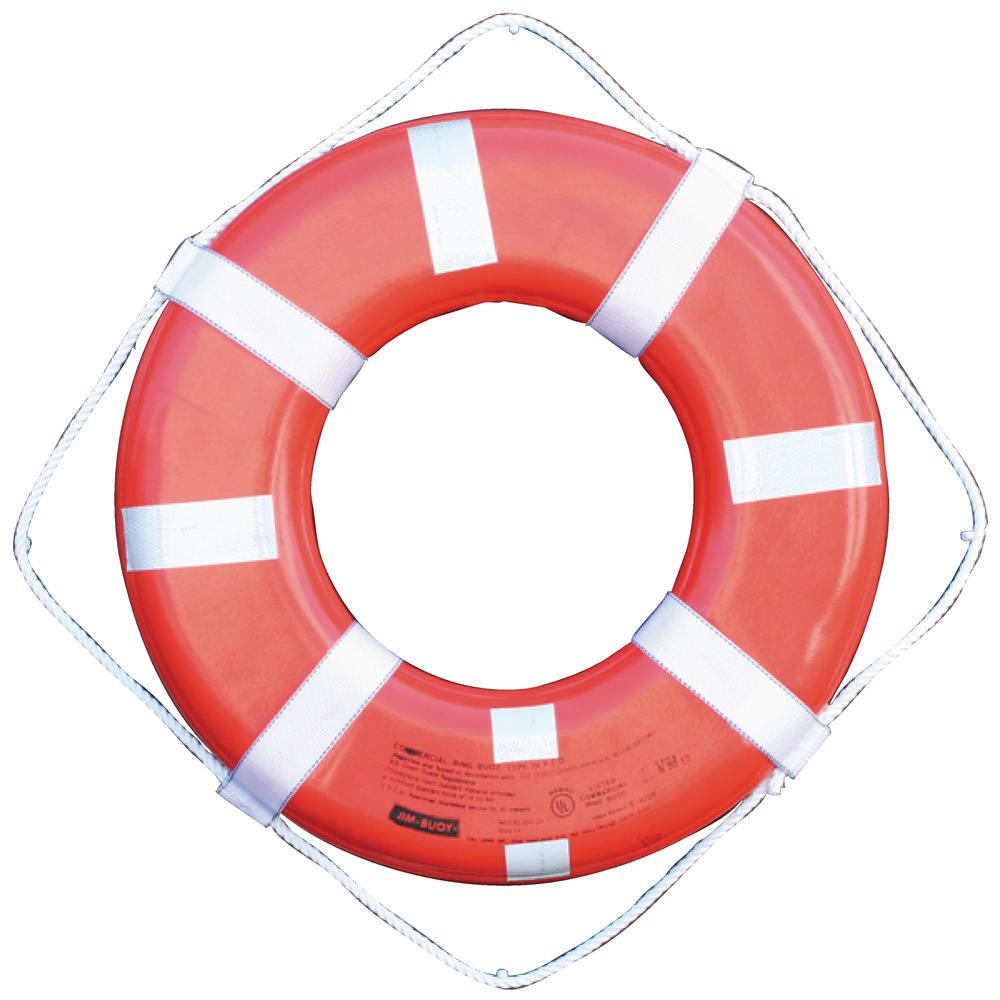 Jim-Buoy 24 inch G Style Life Ring with Straps and Reflective Tape in Orange by Jim-Buoy