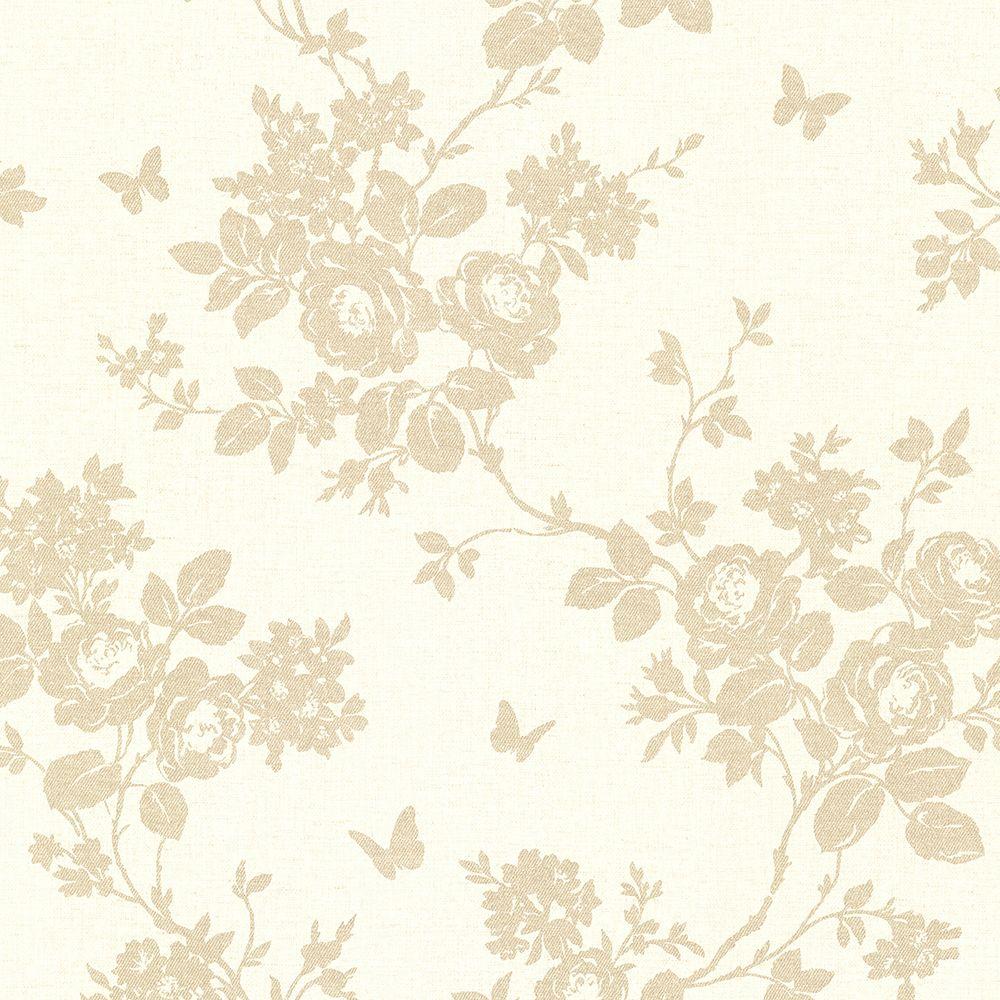 Brewster Gia Beige Floral Wallpaper Sample-2686-22023SAM - The Home Depot