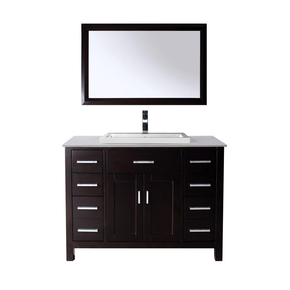 Studio Bathe Kelly 42 in. Vanity in Espresso with Marble Vanity Top in
