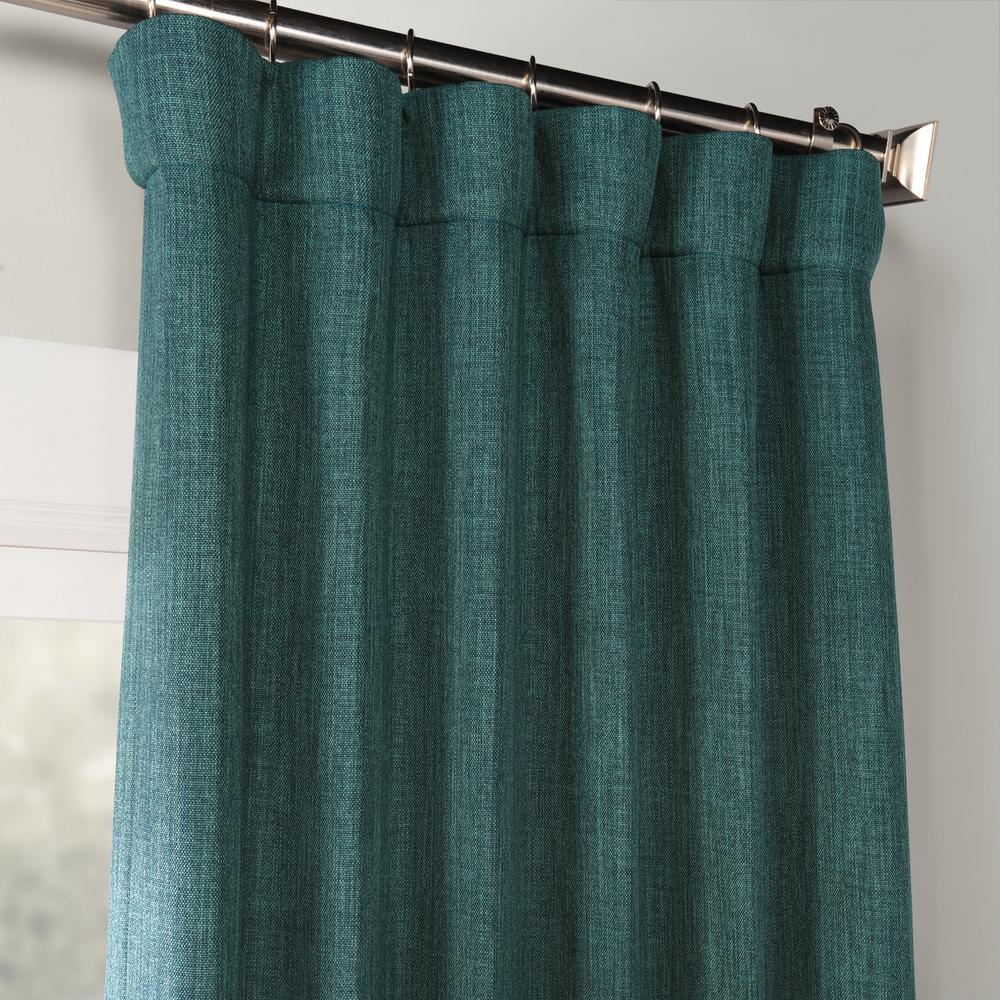Exclusive Fabrics Furnishings Slate Teal Blue Faux Linen