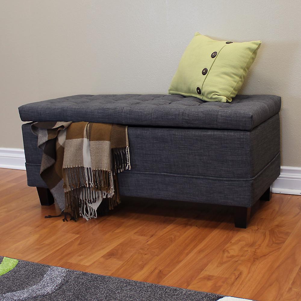 Donnieann Raymond Dark Gray Storage Bench 701156gy The Donnieann Raymond Dark Gray Storage Bench