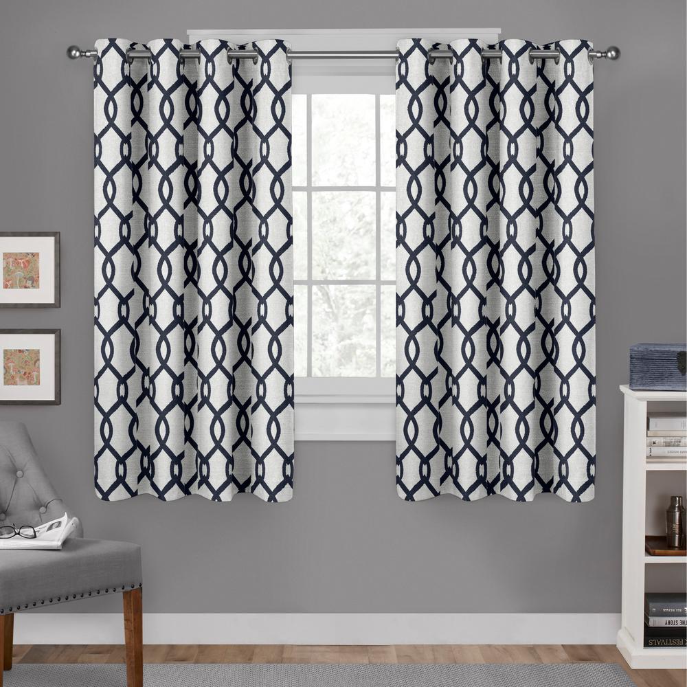 Kochi 54 in. W x 63 in. L Linen Blend Grommet Top Curtain Panel in