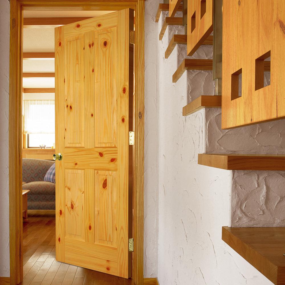 Builders Choice 32 In X 80 In 4 Panel Solid Core Knotty Pine