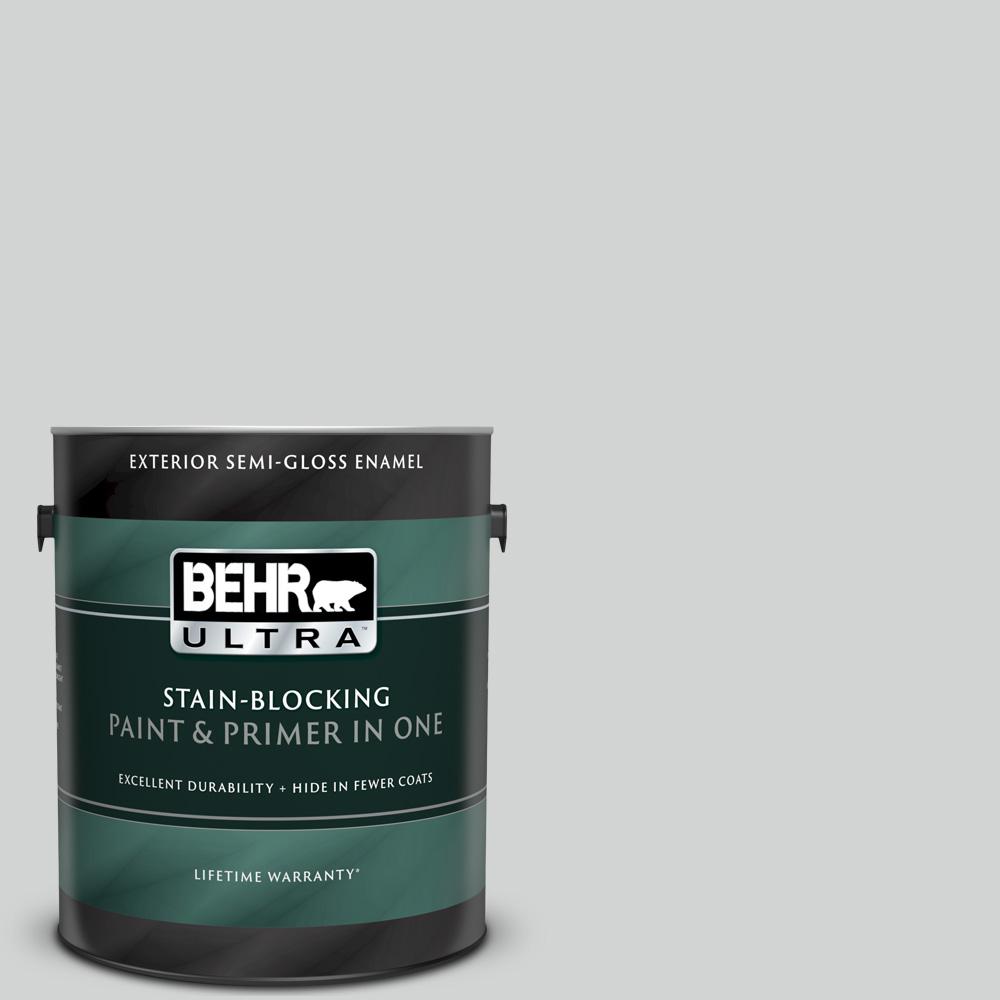 BEHR ULTRA 1 gal. PPU2611 Platinum SemiGloss Enamel Exterior Paint and Primer in One585001