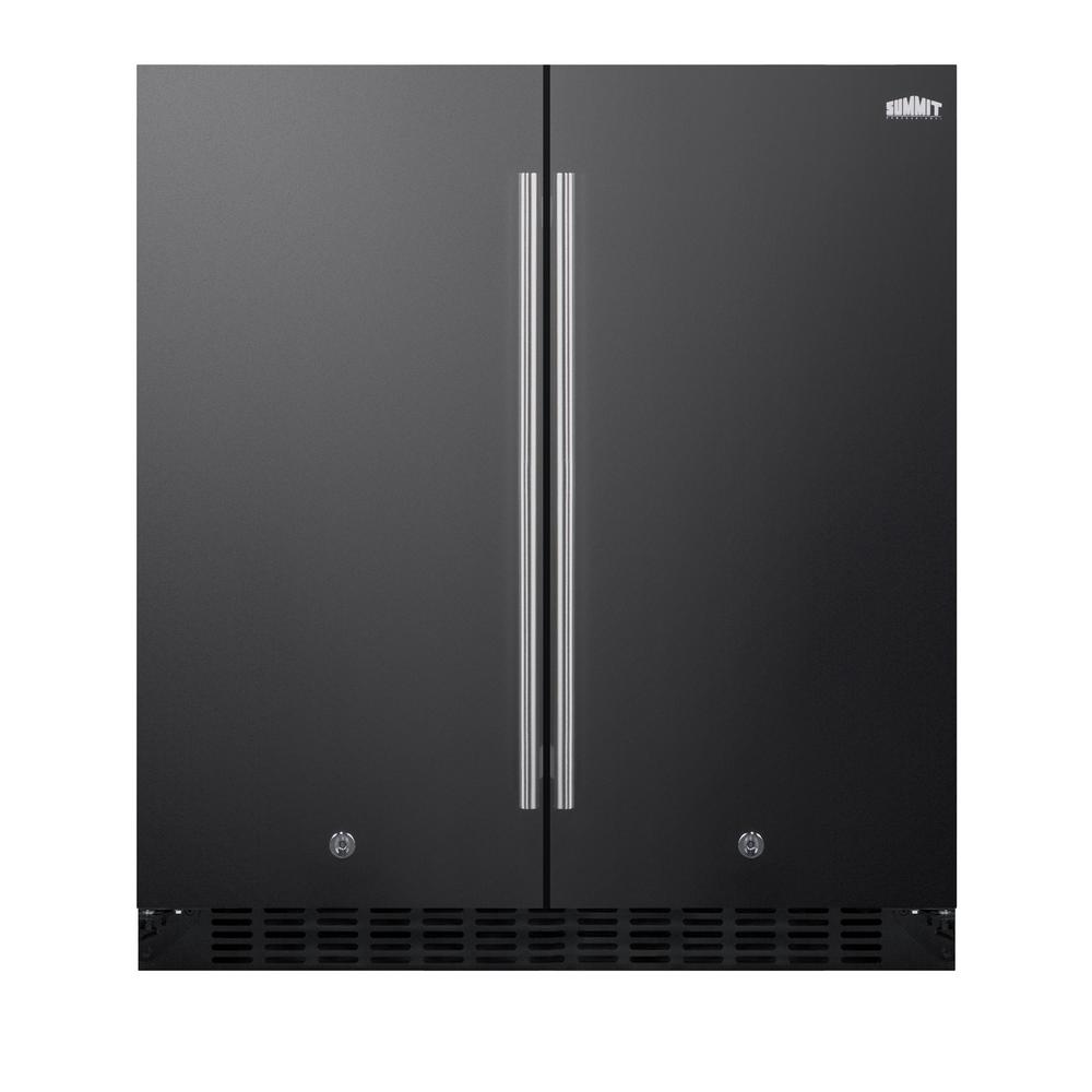 Summit 30 in. 5.4 cu. ft. BuiltIn Side by Side Refrigerator in Black