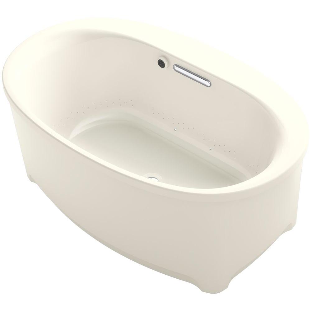 KOHLER Underscore 5 ft. Air Bath Tub in BiscuitK5702G2MW96 The