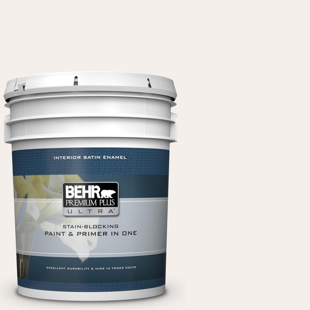 BEHR Premium Plus Ultra 5 gal. #GR-W15 Palais White Satin Enamel ...