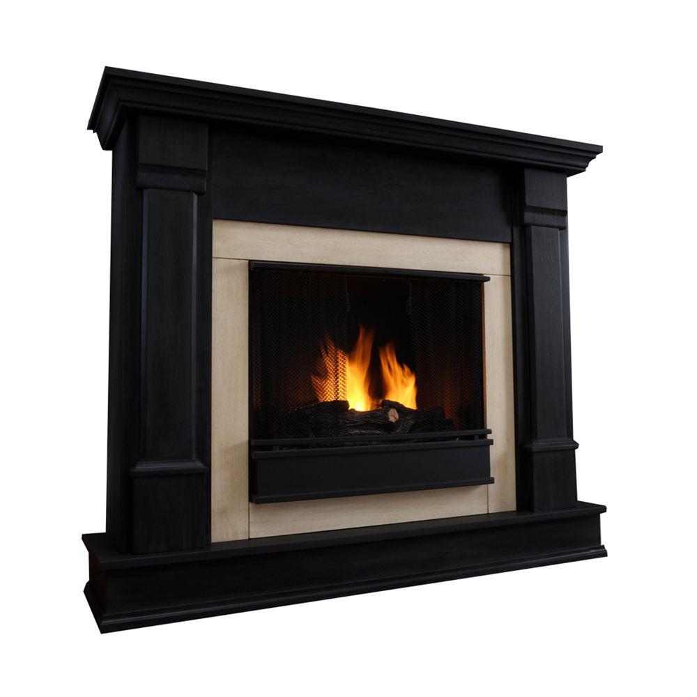 Real Flame Ashley 48 in. Gel Fuel Fireplace in Blackwash7100BW The