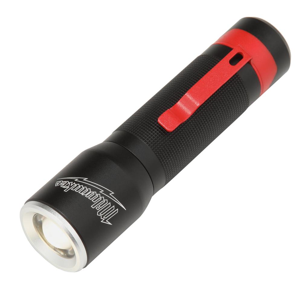 MILWAUKEE Portable Aluminum Flashlight 325Lumen LED W/ Holster Camping
