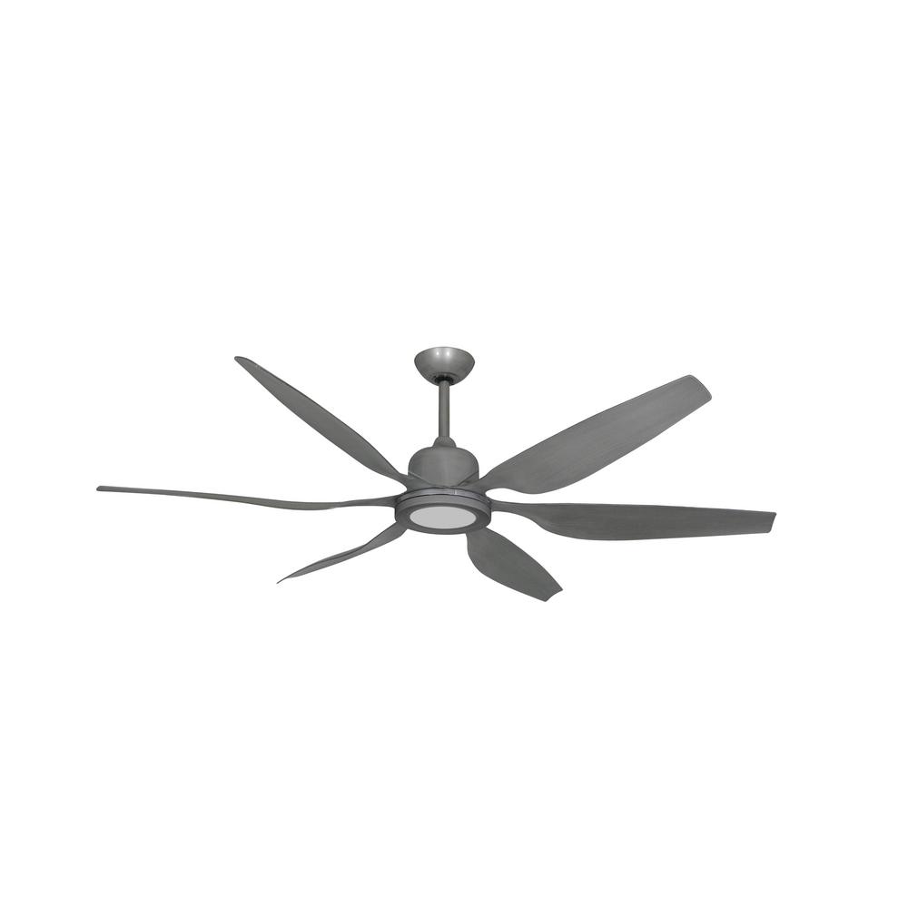 Yes Nickel Outdoor Ceiling Fans Lighting The Home Depot