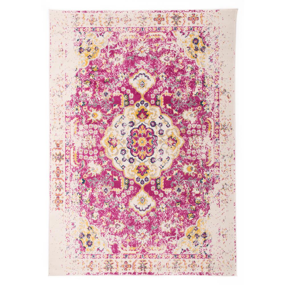 World Rug Gallery Bohemian Vintage Oriental Area Rug 3'3" x 5' Pink