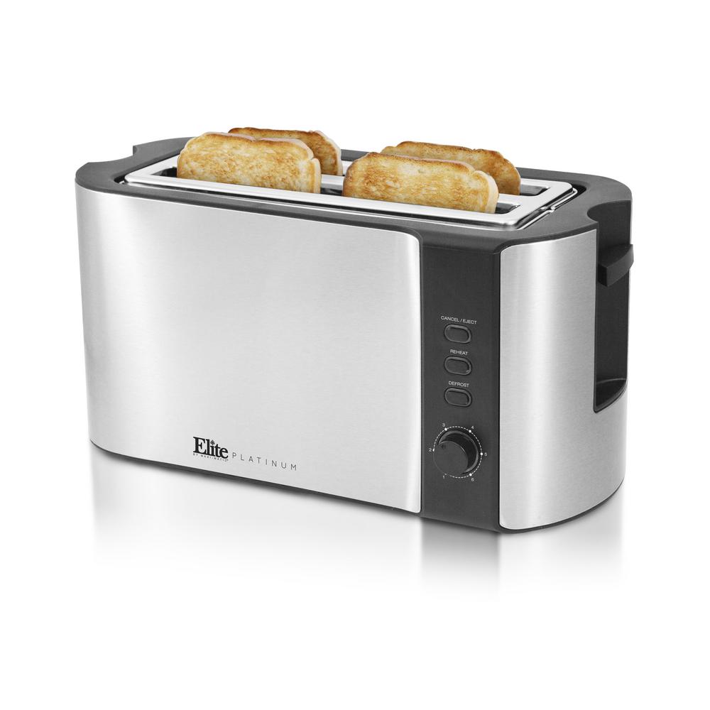 Elite Long 4Slice Stainless Steel ToasterECT3100 The Home Depot