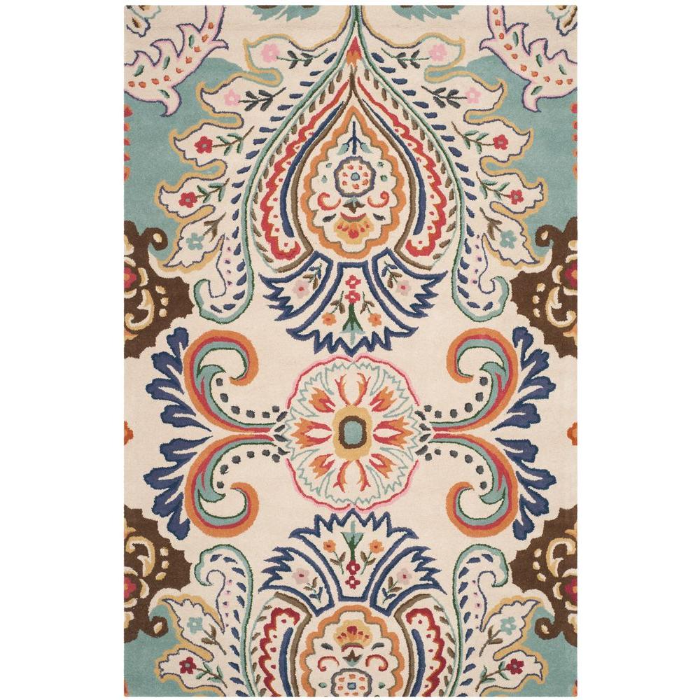 Safavieh Bella Ivory Blue 9 Ft X 12 Area Rug Bel118a The Safavieh Bella Ivory Blue 9 Ft X 12 Area Rug Bel118a The Home Depot