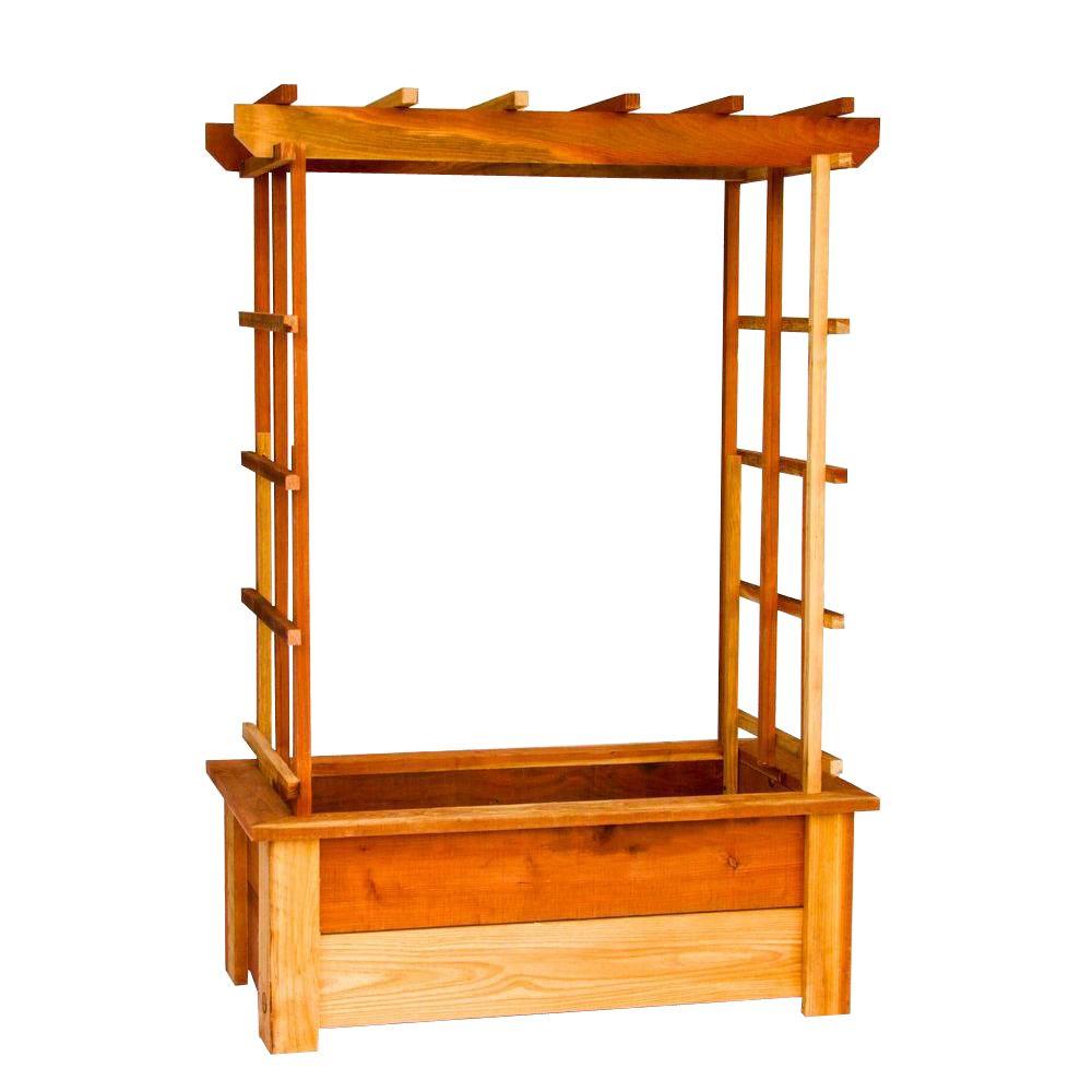 Hollis Wood Products 36 in. x 20 in. Redwood Planter Box with Arbor12019 The Home Depot
