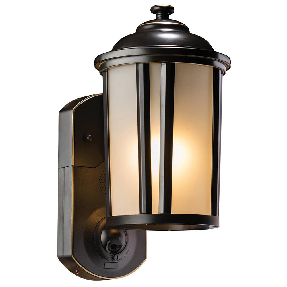 Dusk To Dawn Traditional Outdoor Wall Mounted Lighting Traditional Oil Rubbed Bronze Motion Activated Smart Security Metal And Glass Outdoor Wall Mount Lantern
