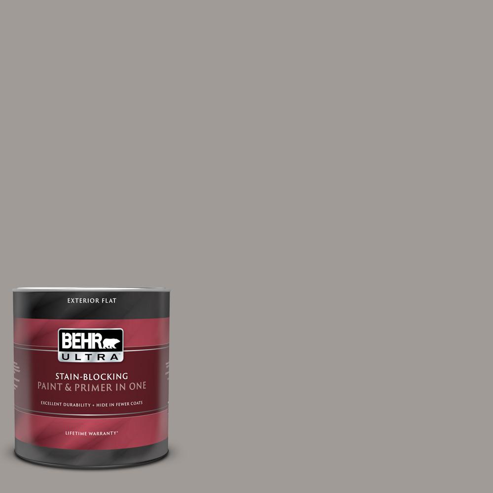 BEHR ULTRA 1 Qt. #PPU18-15 Fashion Gray Flat Exterior Paint And Primer ...