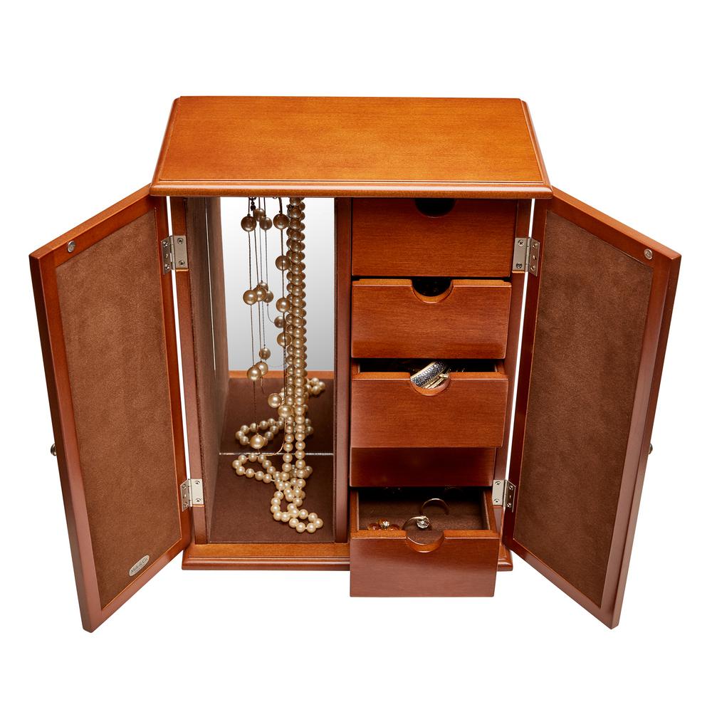 Mele Co Camille Walnut Wooden Jewelry Box 00465s18 The Home Depot