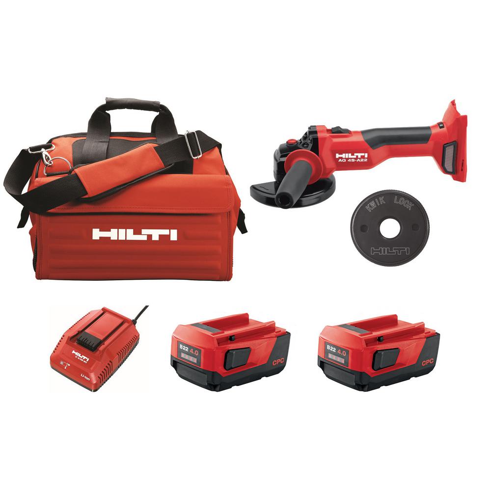 Hilti 41/2 in. 22Volt LithiumIon Cordless Brushless AG4S Angle