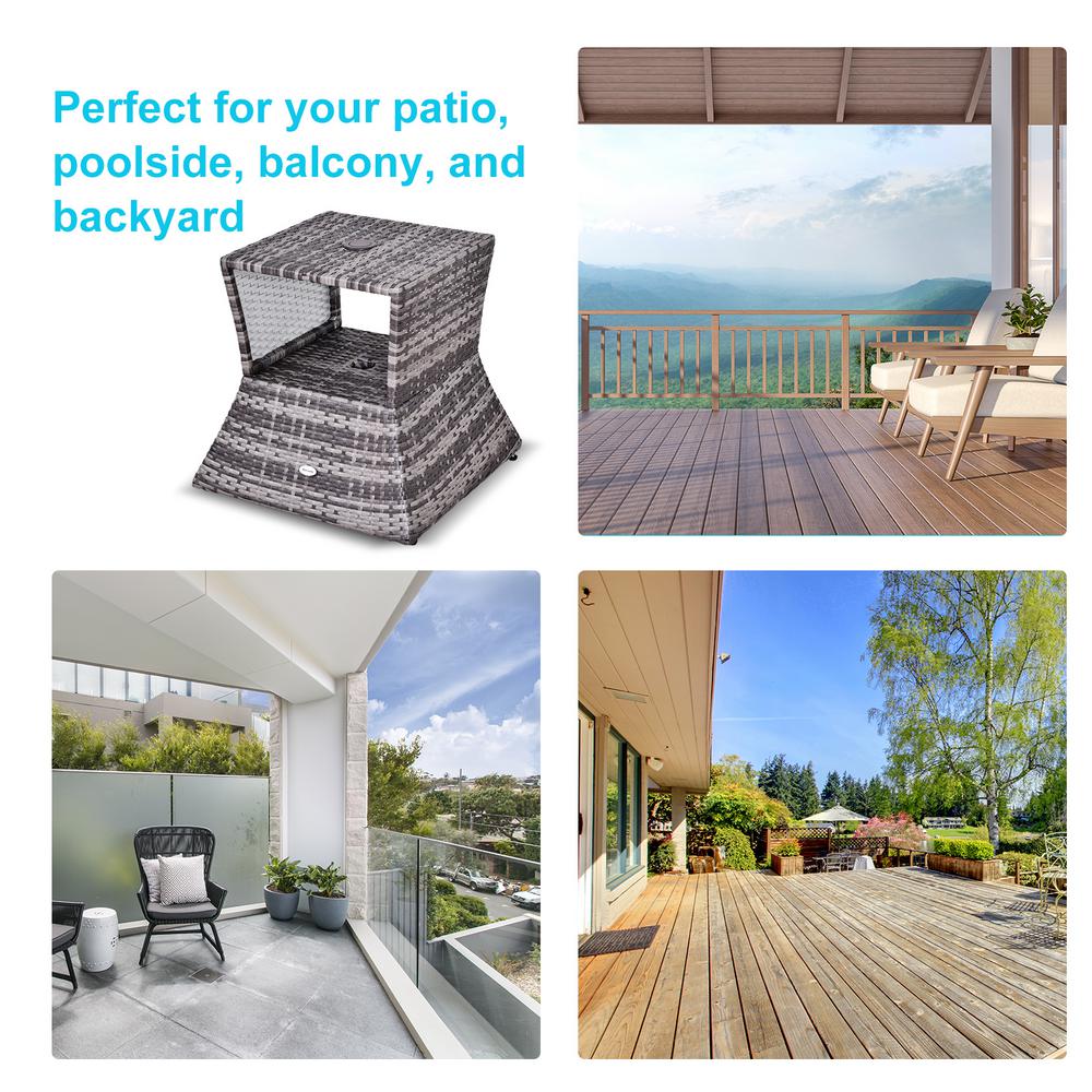 Outsunny Plastic Wicker Rattan Tea Outdoor Patio Bistro Side Table With An Umbrella Hole Storage Shelf And Stylish Design 867 049 The Home Depot - Outsunny Wicker Rattan Outdoor Patio Side Table With Umbrella Hole Outsunny Plastic Wicker Rattan Tea Outdoor Patio Bistro Side Table With An Umbrella Hole Storage Shelf And Stylish Design 867 049 The Home Depot - Outsunny Wicker Rattan Outdoor Patio Side Table With Umbrella Hole