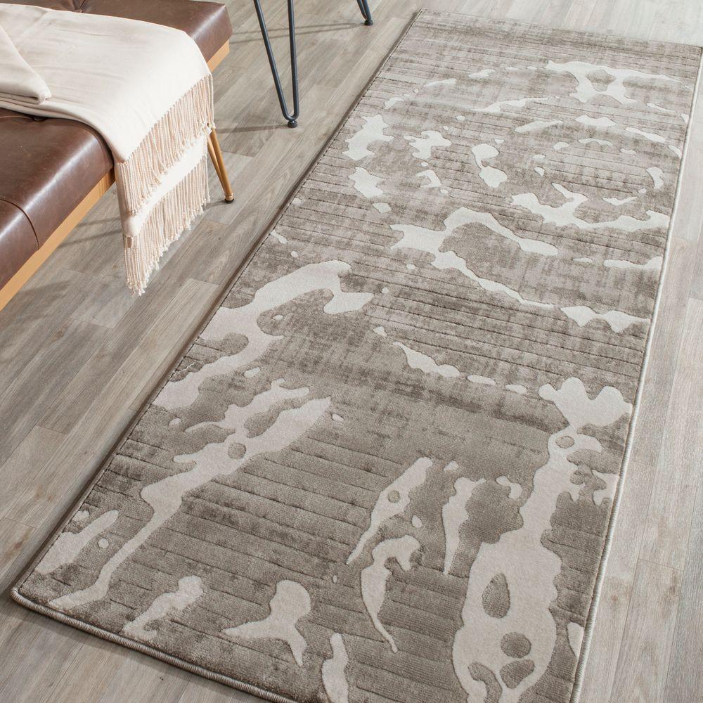 Safavieh Porcello Grey/Ivory 2 ft. x 7 ft. Runner RugPRL7735E27 The