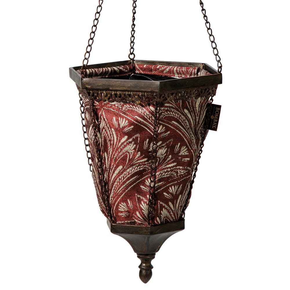 Bombay Outdoors Black Naya Hanging Metal Planter With Berry Liner