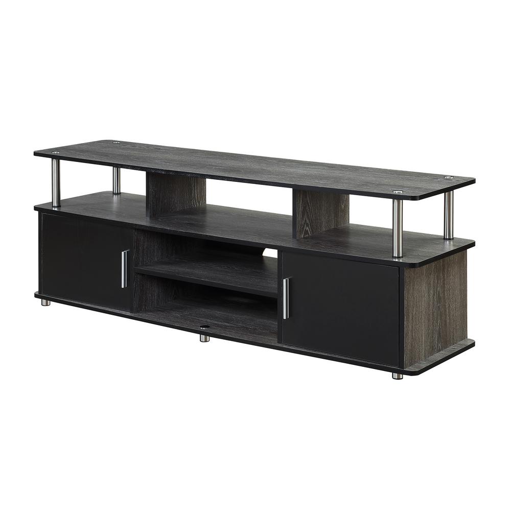 Convenience Concepts Designs2go Monterey Weathered Gray And Black 60 Convenience Concepts Designs2go Monterey Weathered Gray And Black 60 In Tv Stand