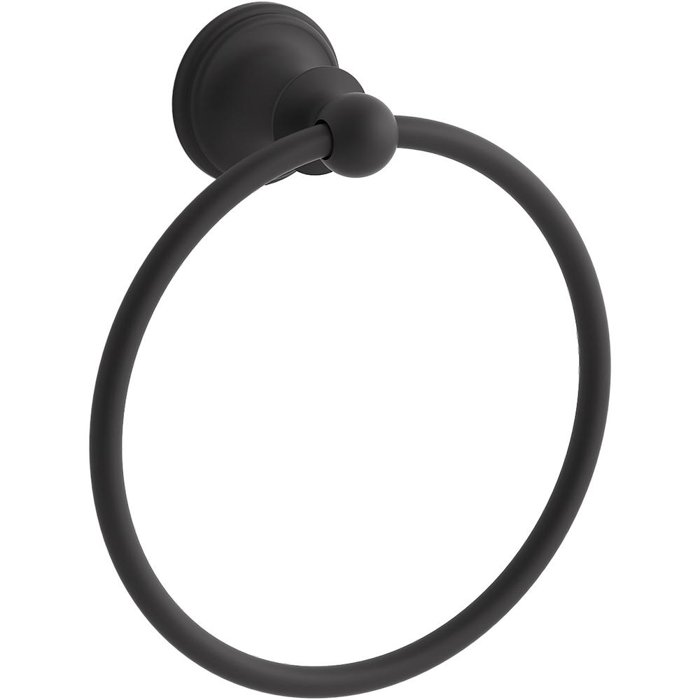 KOHLER Capliano Towel Ring in Matte BlackKR26684BL The Home Depot