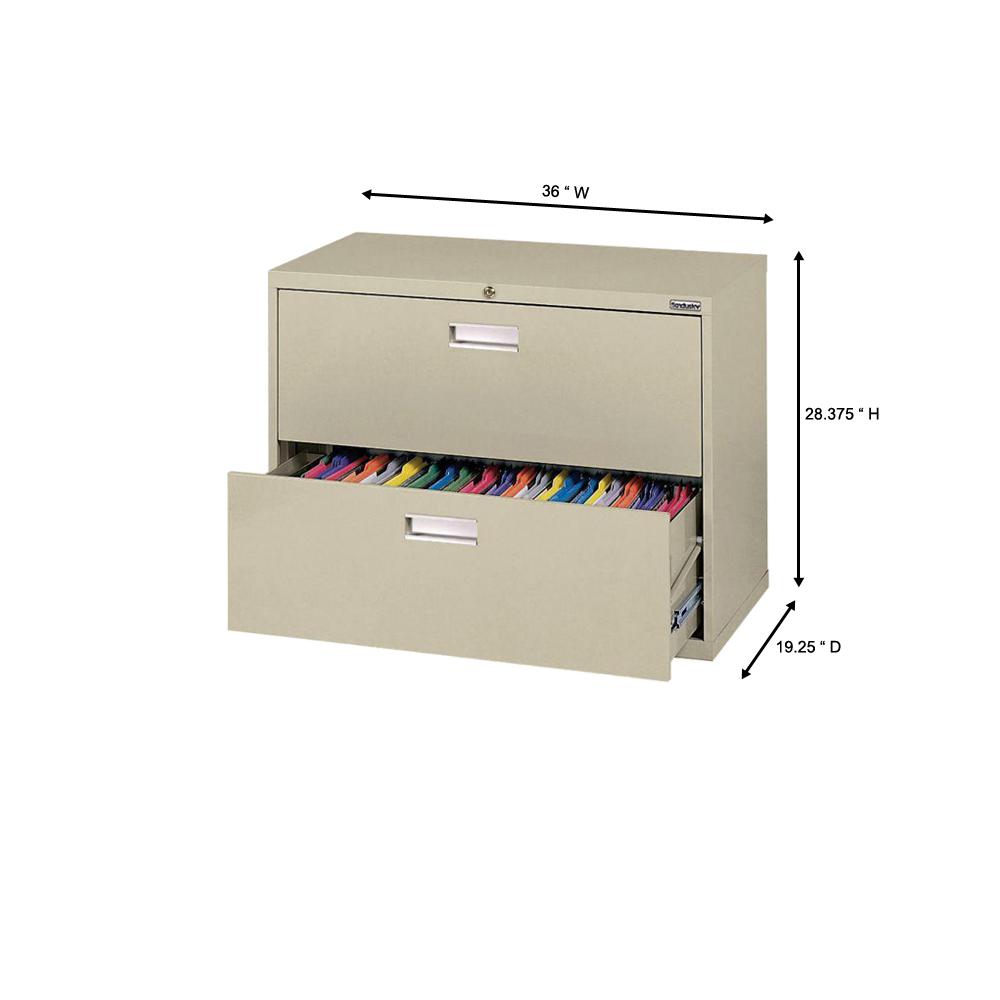 600 Series 36 In W 2 Drawer Lateral File Cabinet In Putty Lf6a362