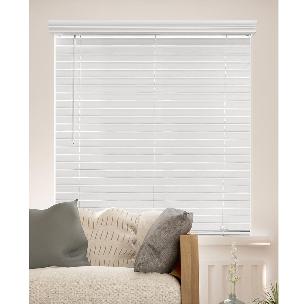 Chicology CuttoSize Chelsea White Cordless Room Darkening Privacy Slats Faux Wood Blinds with