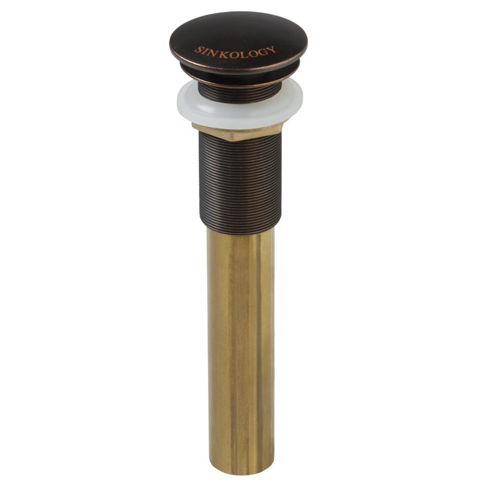 SINKOLOGY Decorative Brass Bath Sink PopUp Drain No Overflow in Aged CopperTP01AG The Home