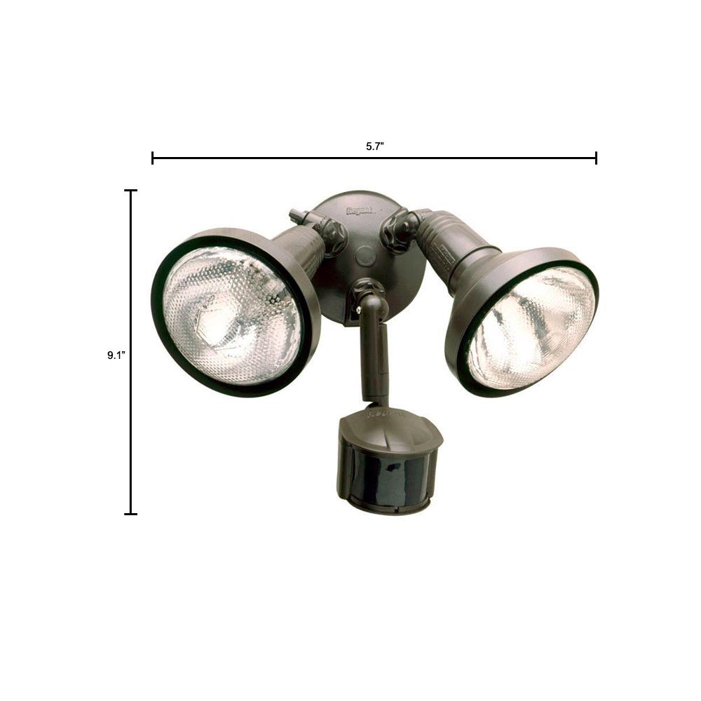 All Pro 180 Degree Bronze Motion Activated Sensor Outdoor Security Flood Light With Lamp Cover