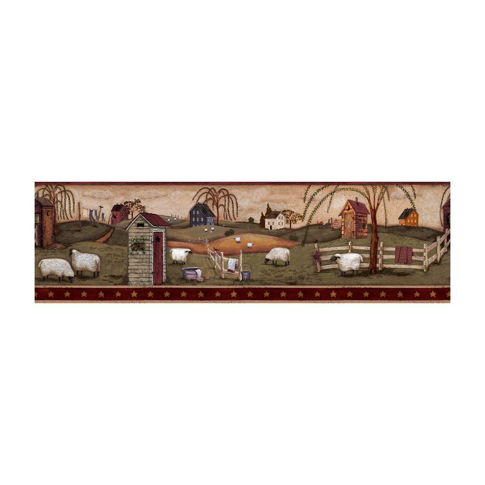 York Wallcoverings Best of Country Country Bath Wallpaper Border