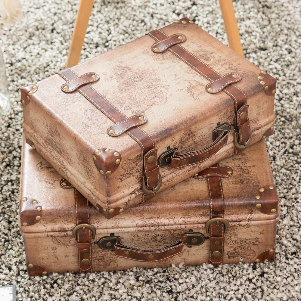 vintage style leather suitcase