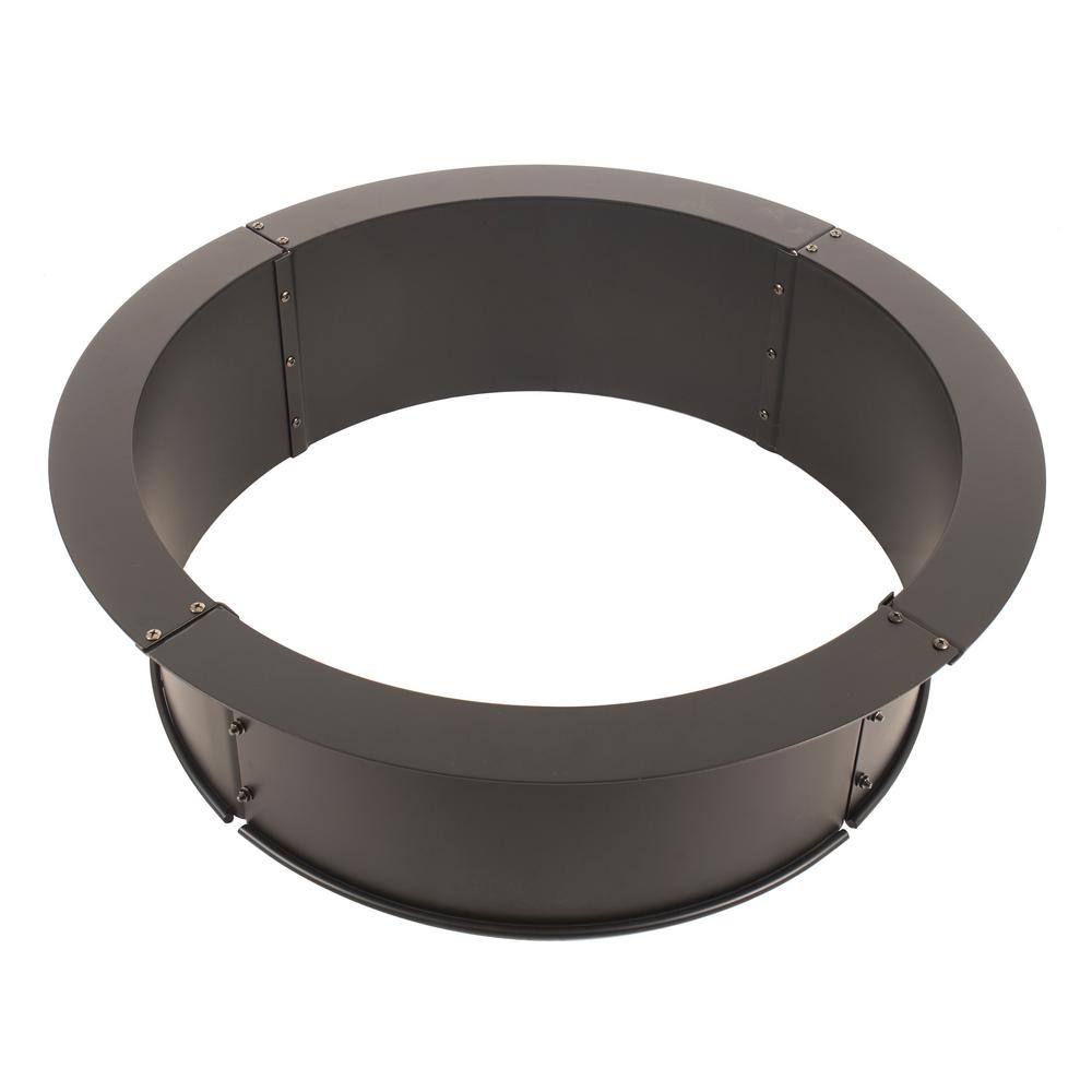Pleasant Hearth 34 in. x 10 in. Round Solid Steel Wood Fire Ring in