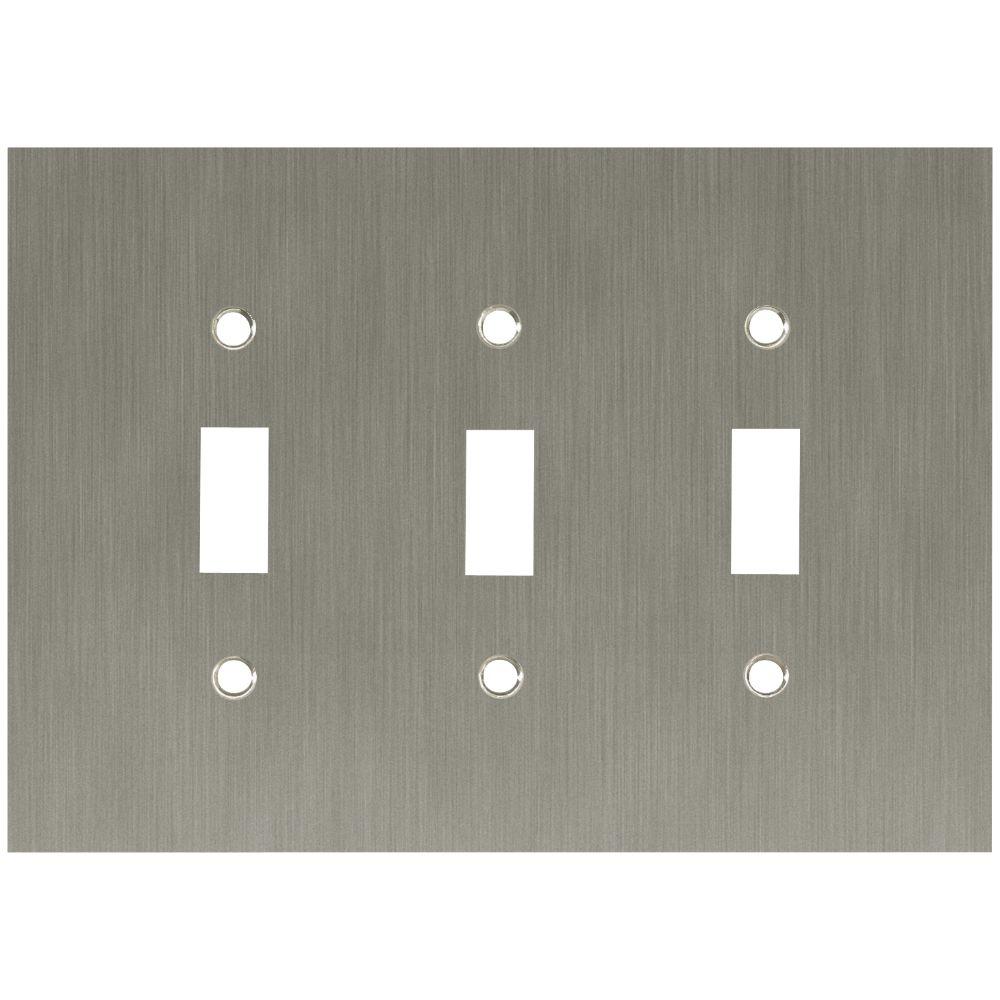 Liberty Concave Decorative Triple Switch Plate, Satin Nickel64935
