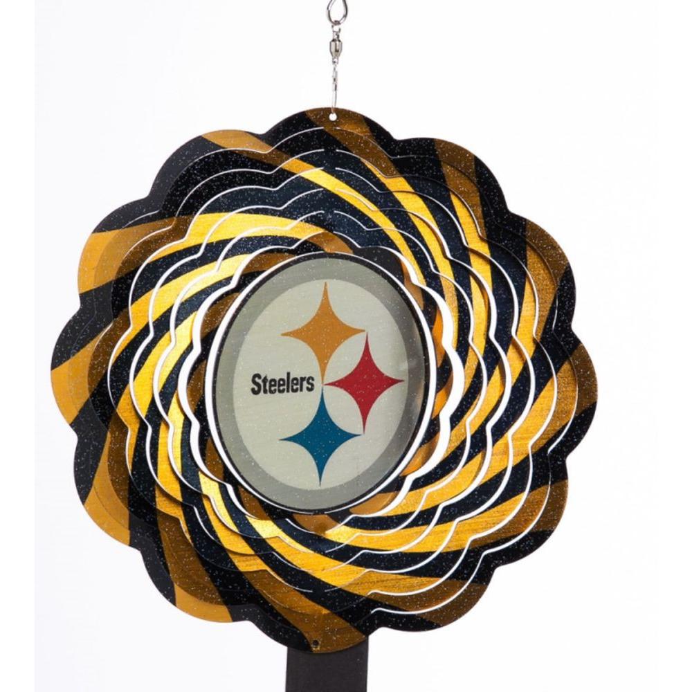 Evergreen NFL 10 in. Pittsburgh Steelers Geo Spinner0094806 The Home