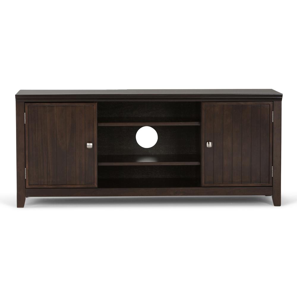 Simpli Home Acadian Solid Wood 54 In Wide Rustic Tv Media Stand Acadian Solid Wood 54 In Wide Rustic Tv Media Stand Brown For Tvs Upto 60