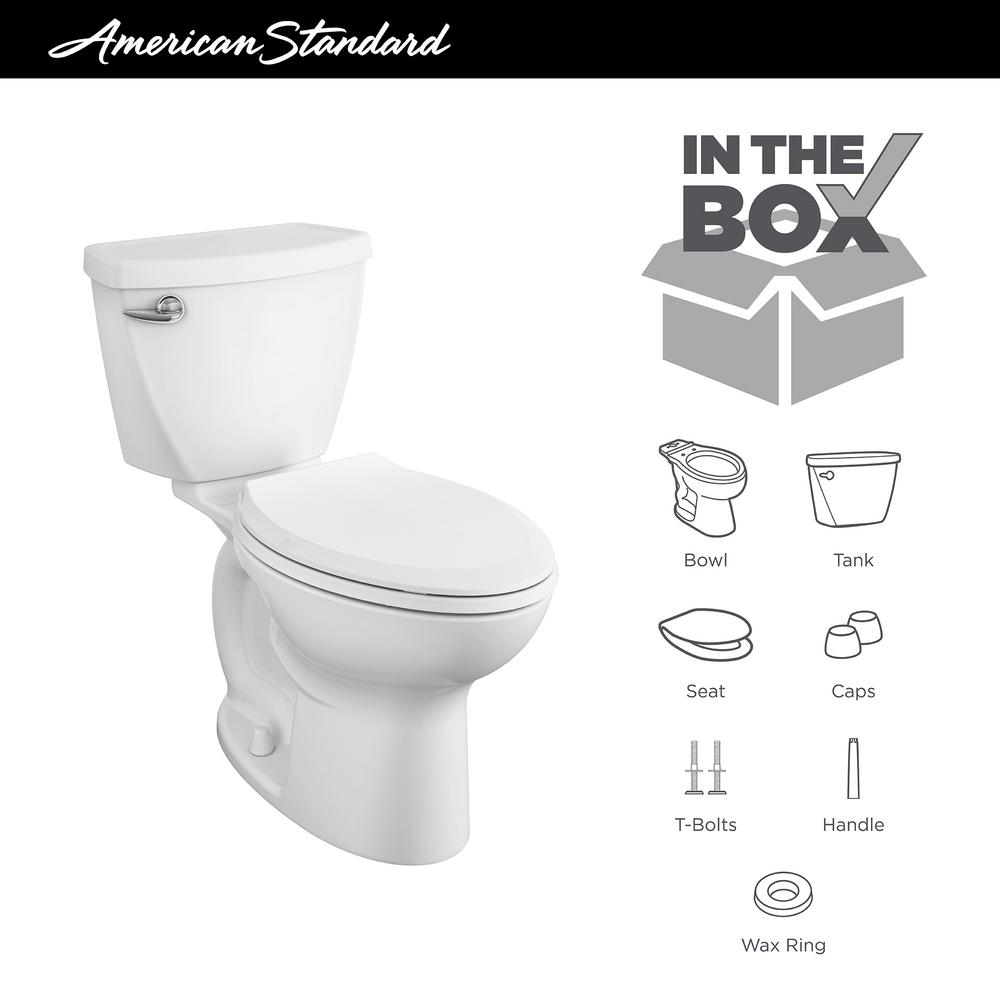 American Standard Cadet 3 Flowise Tall Height 2 Piece 1 28 Gpf Single Flush Elongated Toilet In White With Slow Close Seat 3378 128st 020 The Home Depot - Standard Toilet Seat Size Us