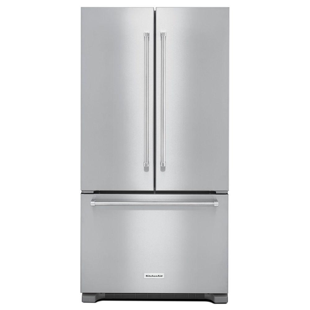 Kitchenaid 21 9 Cu Ft French Door Refrigerator In Stainless Steel Counter Depth